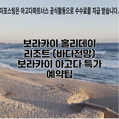 보라카이 홀리데이 리조트 (바다전망) 보라카이 아고다 특가 예약팁
